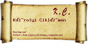 Károlyi Ciklámen névjegykártya